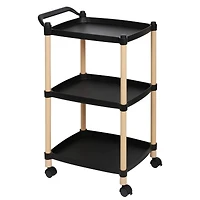 Black 3-Tier Utility Cart with Wheels