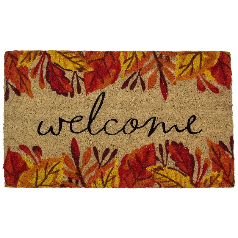Leafy Fall Harvest Rectangular Welcome Doormat