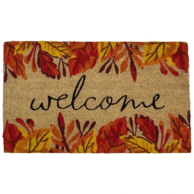 Leafy Fall Harvest Rectangular Welcome Doormat