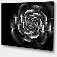 Designart - Fractal Silver Rose in Dark