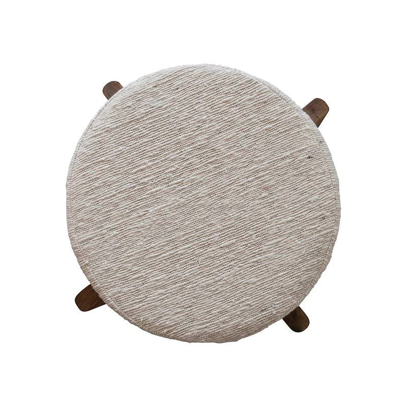 Hello Honey® 22" Woven Cotton & Wool Blend Table to Stool with Oak Wood Legs