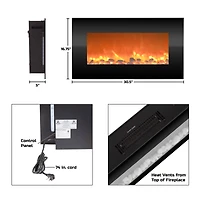 Hastings Home 31" Black LED Backlit Fireplace