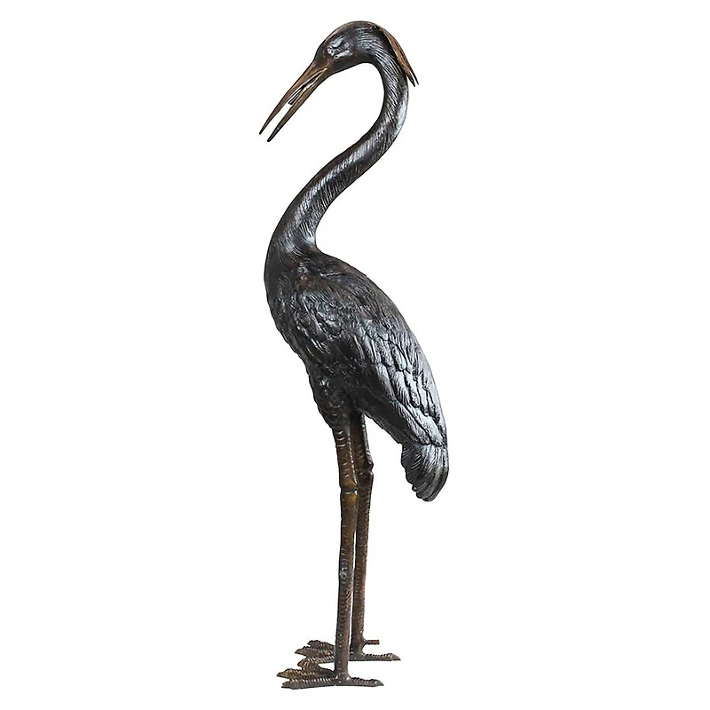 Design Toscano 39" Heron Head High Cast Bronze Garden Statue