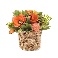 8" Spring Rope Basket Floral Bundle