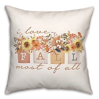 Love Fall Bouquet Throw Pillow
