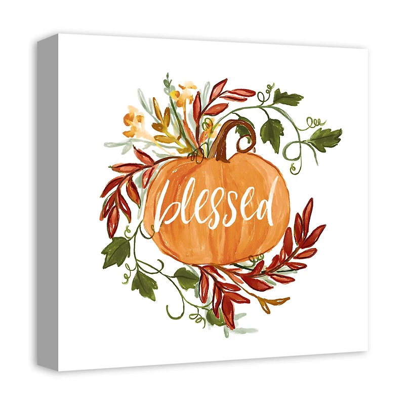 Blessed Pumpkin Vine Canvas Wall Art