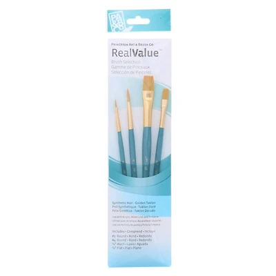 Princeton™ RealValue™ Golden Taklon 4 Piece Brush Set