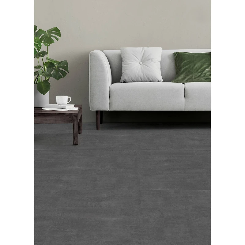 FloorPops Quarry Dark Gray Peel & Stick Floor Tiles