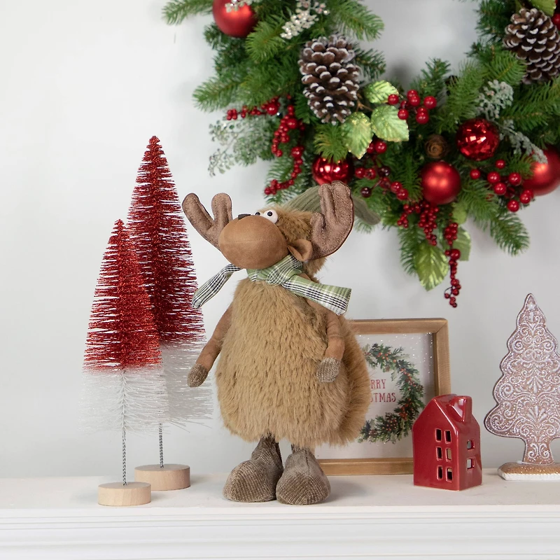 13" Whimsical Moose Gnome Christmas Figurine