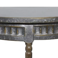36" Beige Farmhouse Metal Console Table