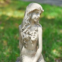 Glitzhome® 20" MGO Mermaid Garden Statue