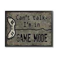 Stupell Industries Can't Talk Game Mode Quote Brown Controller Framed Wall Art