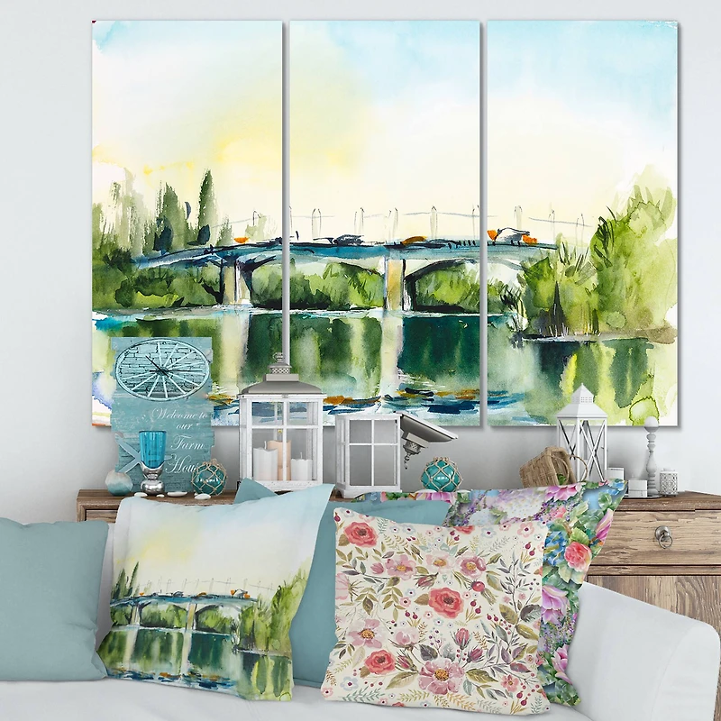 Designart - Landscape With Old Bridge In The Countryside