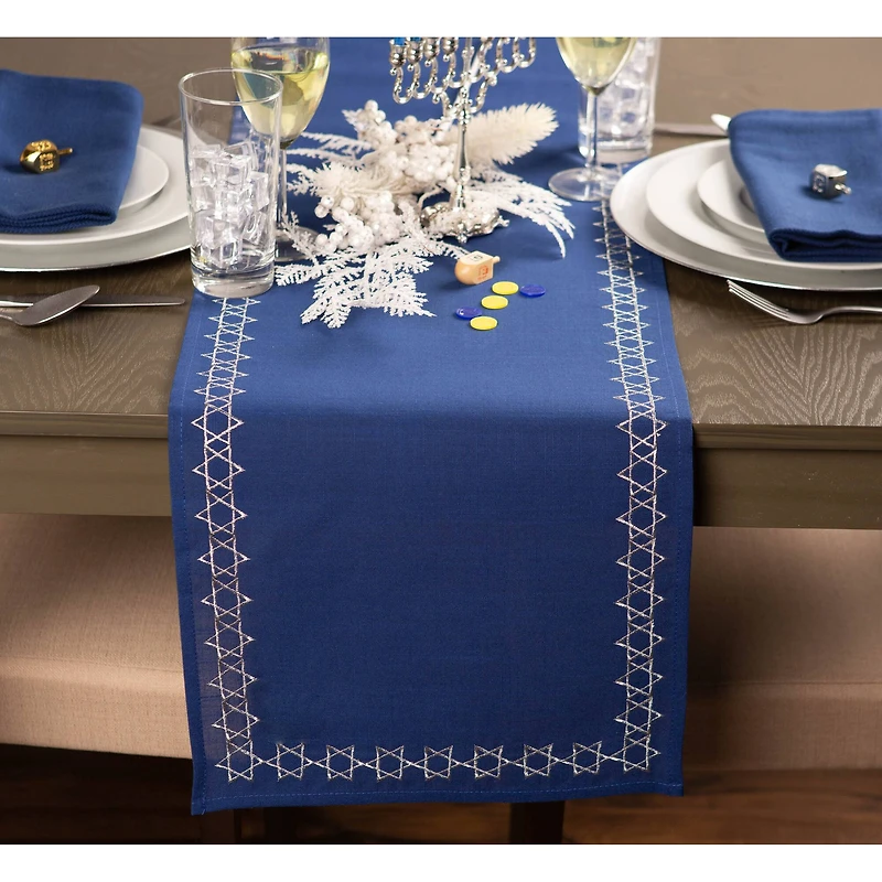 DII® 70" Embroidered Star of David Table Runner