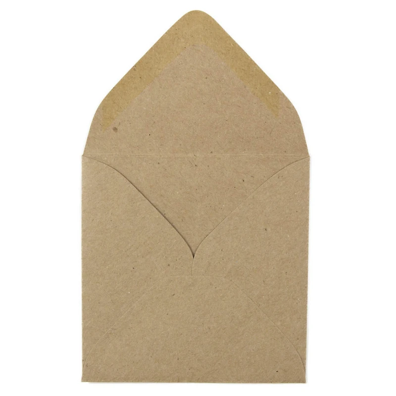JAM Paper 3.13" x 3.13" Brown Kraft Bag Square Recycled Invitation Envelopes