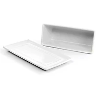 Martha Stewart White Ceramic Butter Dish with Lid