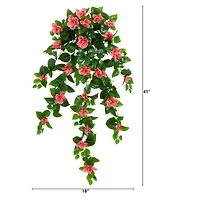 41" UV Resistant Artificial Azalea Hanging Plant (Indoor/Outdoor) - Set of 2
