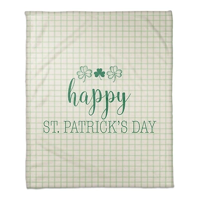 Happy Pats Day Plaid 50" x 60" Coral Fleece Blanket