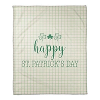 Happy Pats Day Plaid 50" x 60" Coral Fleece Blanket