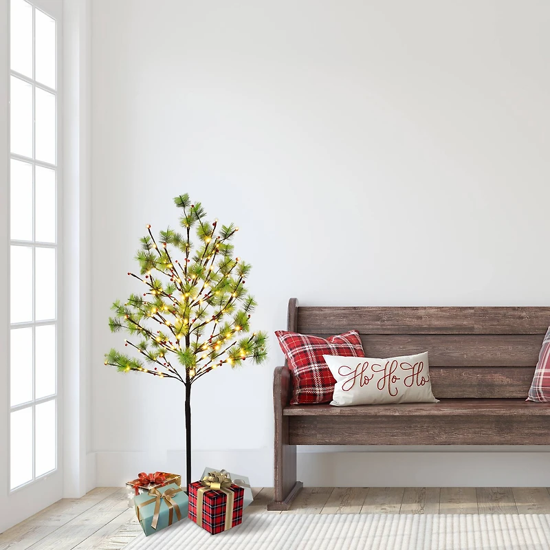 6 Pack: 4ft. Pre-Lit Twig Tree, White LED Twinkle Lights