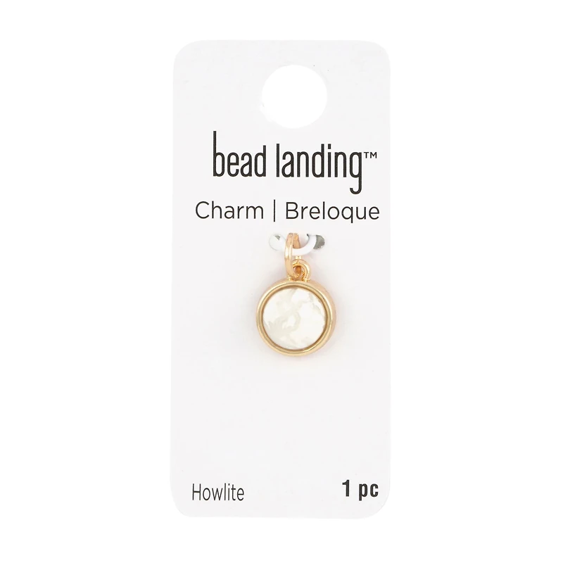 Round White Howlite Charm by Bead Landing™