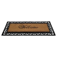 Black & Natural Coir Welcome Wide Doormat
