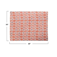Hello Honey® 60" Orange Patterned Cotton Voile Throw