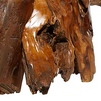Brown Teak Wood Natural Horse Sculpture 33" x 31" x 13"