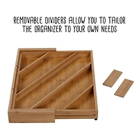Honey Can Do 8-Compartment Bamboo Diagonal Drawer Organizer