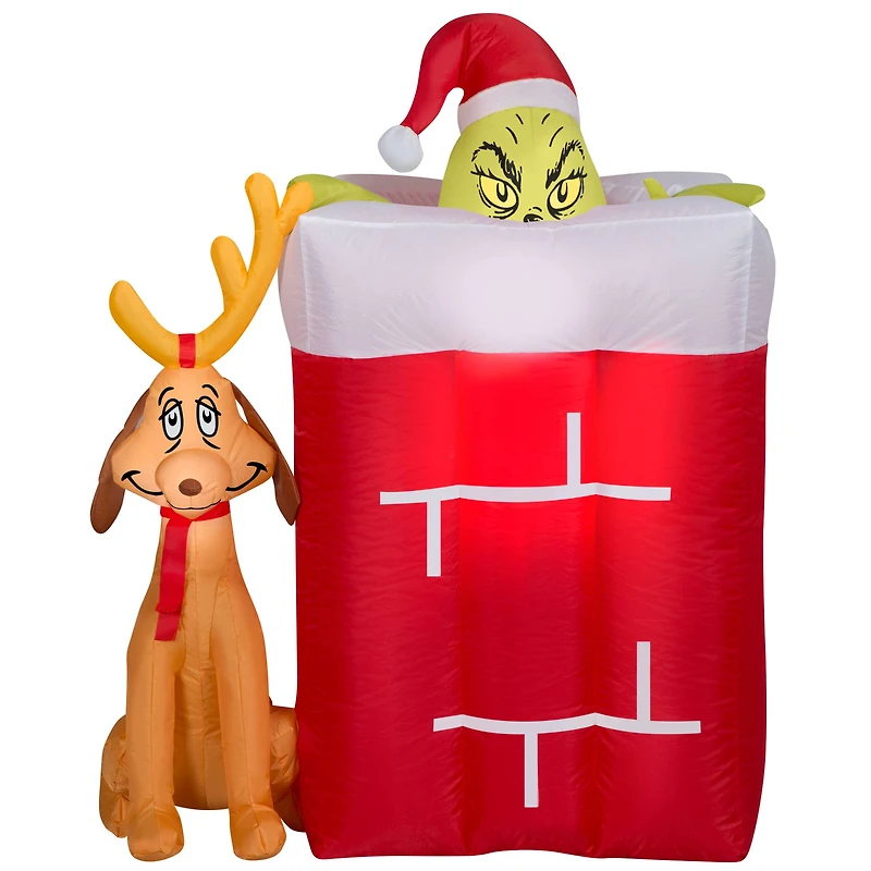 6ft. Animated Airblown® Inflatable Christmas Grinch in Chimney