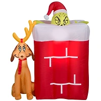 6ft. Animated Airblown® Inflatable Christmas Grinch in Chimney