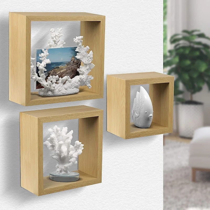 Sorbus Floating Square Shelf Set