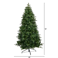 6ft. Pre-Lit Grand Teton Spruce Flat Back Artificial Christmas Tree with Clear LED Lights