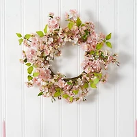 24" Pink Cherry Blossom Wreath