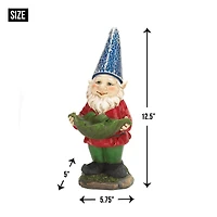 12.5" Bird Feeder Gnome Solar Statue