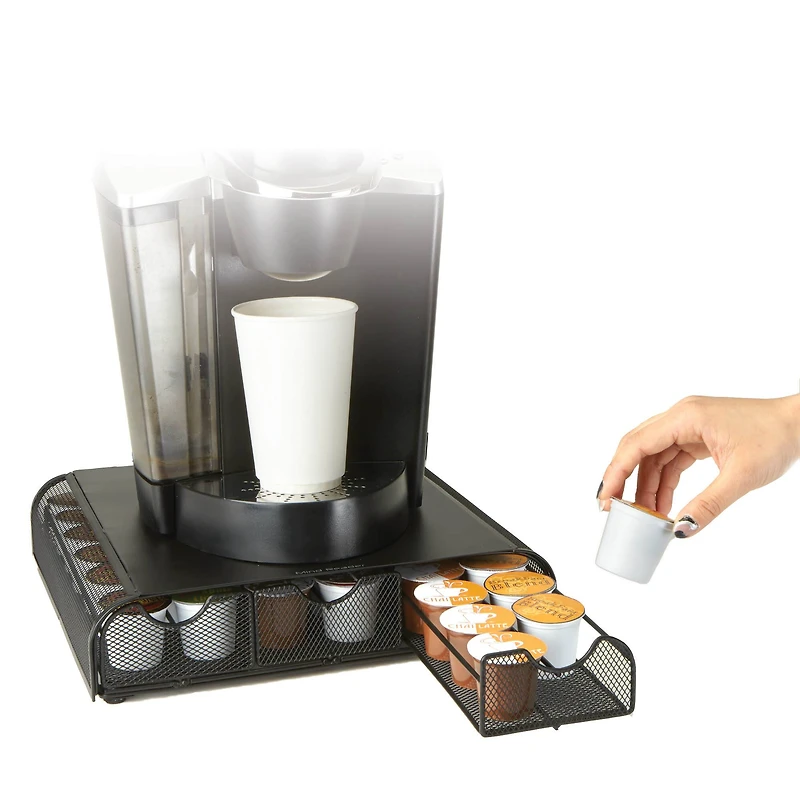 Mind Reader Black 36-Capacity Triple Drawer Single Serve Coffee Pod Holder Drawer