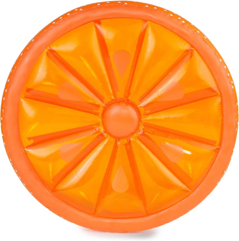 61.5" Inflatable Orange Fruit Slice Swimming Pool Lounger Raft