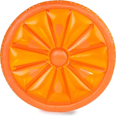 61.5" Inflatable Orange Fruit Slice Swimming Pool Lounger Raft