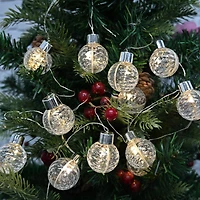 12ct. Warm White LED Clear G30 Ball String Lights on Silver Wire by Ashland®