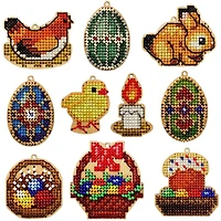 Wonderland Crafts 20 Piece Easter Wooden Embroidery Blanks