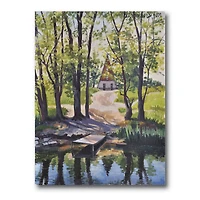 Designart - Mysterious House By The River In The Woods