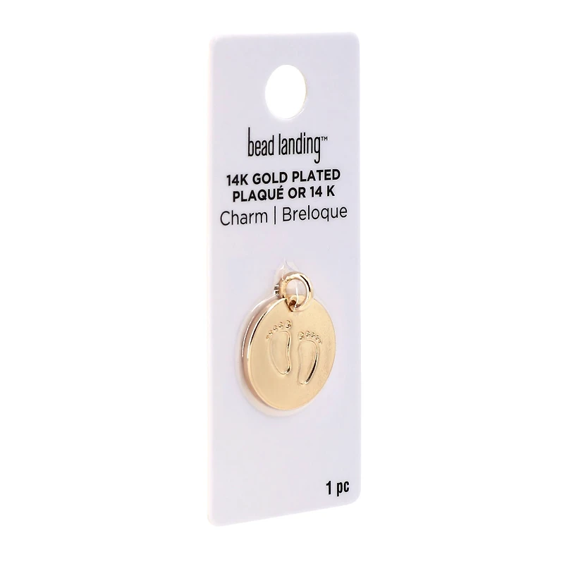 14K Gold Plated Footprints Charm by Bead Landing™