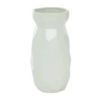 CosmoLiving by Cosmopolitan White Ceramic Modern Vase, 16" x 8" x 8"