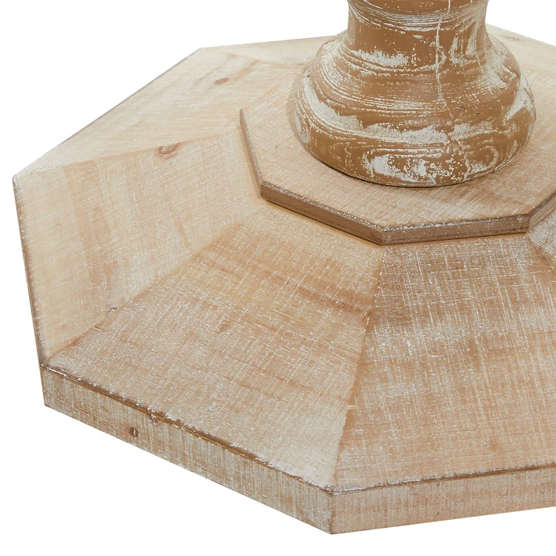 Brown Farmhouse Wood Accent Table, 30" x 28"