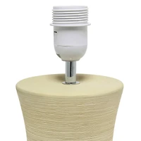 Simple Designs White Shade Ceramic Hourglass Table Lamp