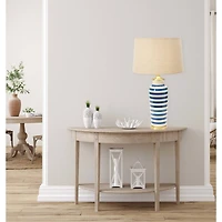 Hello Honey® 2ft. Striped Ceramic & Metal Desk Lamp