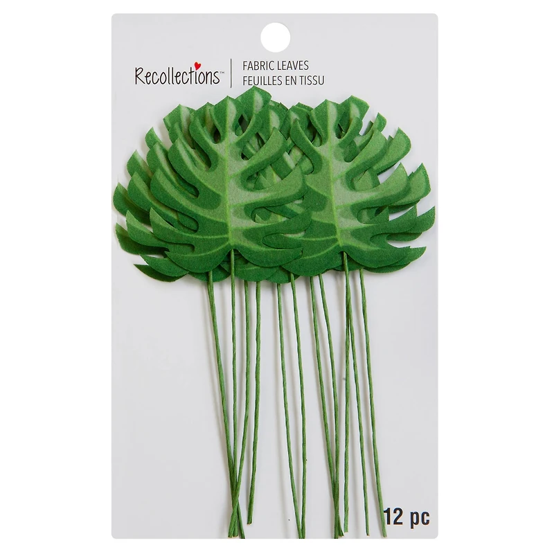Green Fabric Monstera Embellishments by Recollections™