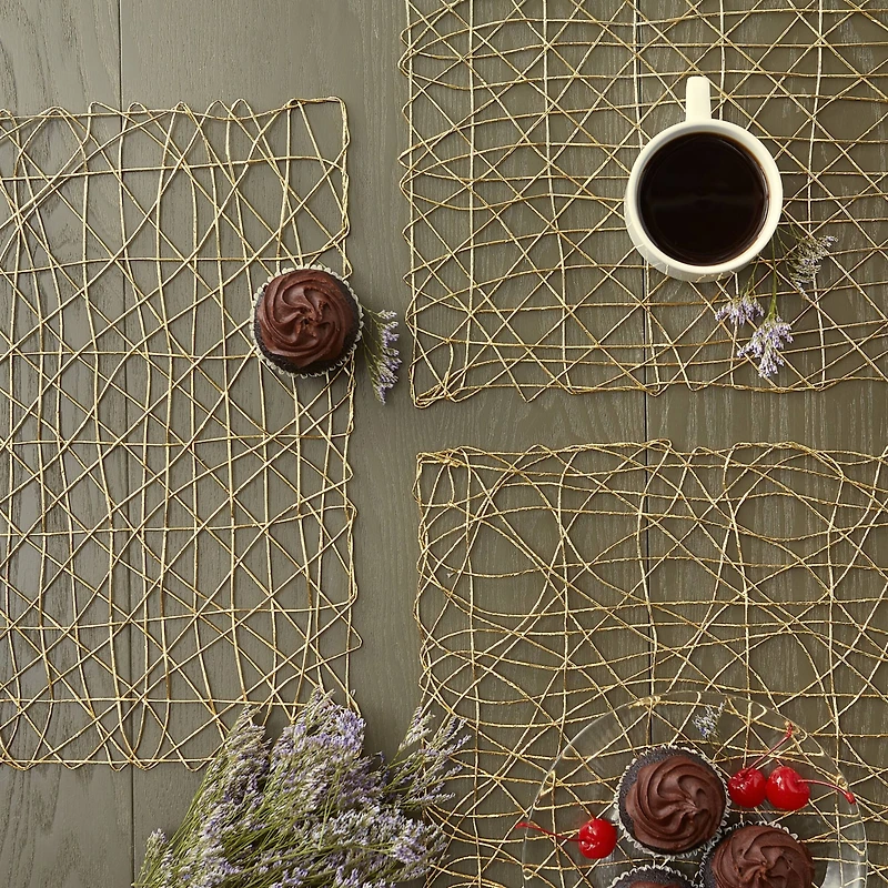 DII® Woven Paper Square Placemat Set