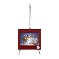 Red Plastic Musical LED TV Ornament