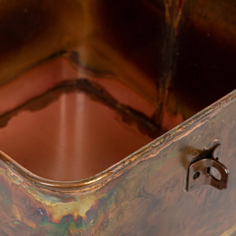 Hello Honey® 7" Burnt Copper Finish Square Decorative Boxes Set